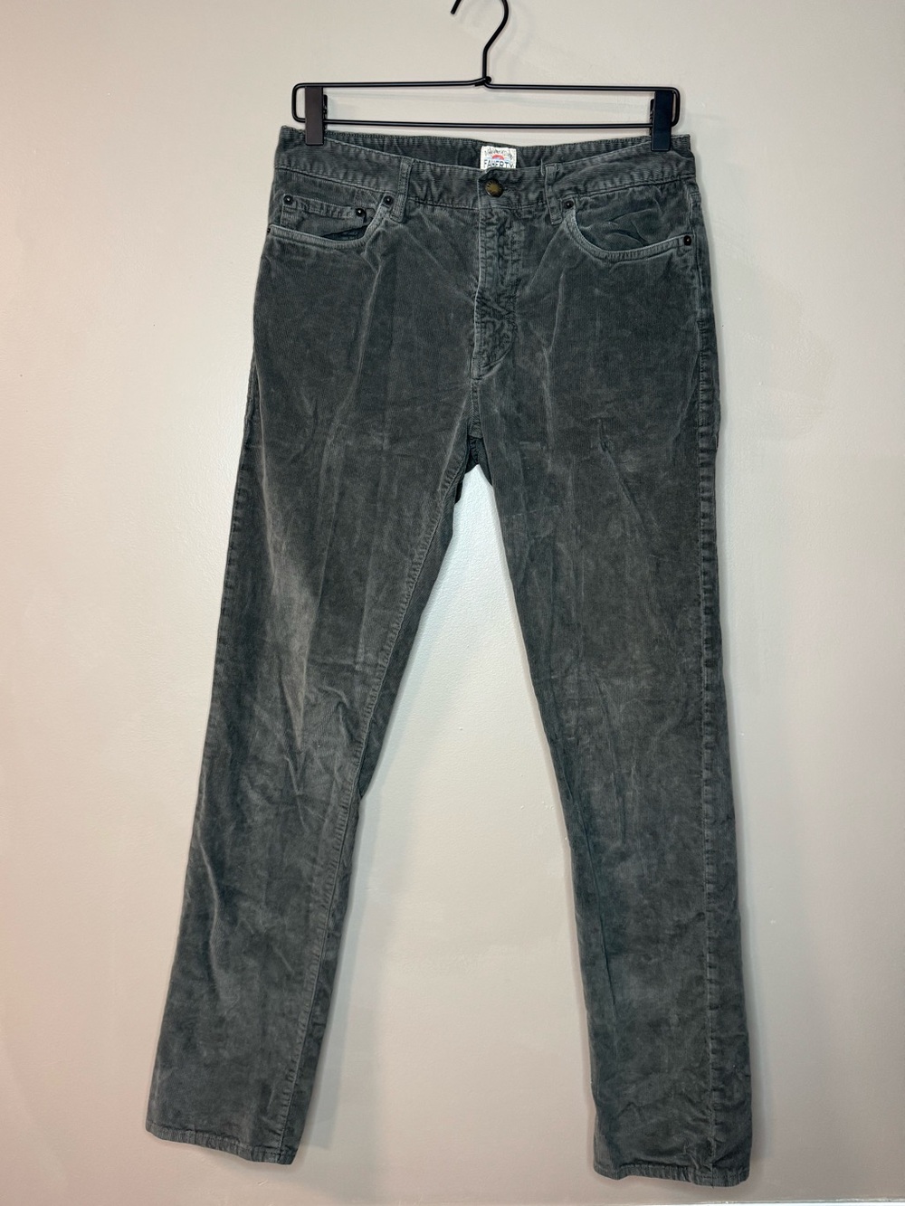 Faherty Men's Green Slim Straight Corduroy Jeans - 28x30
